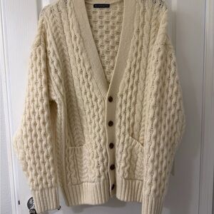 Brand Melville Wool Cream Cable Knit Cardigan
